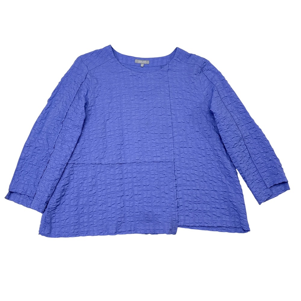Habitat Top Womens Size Medium Blue Stretch Lagenlook Mature Basics Minimalist
